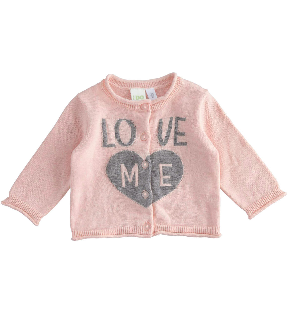 Baby girl cardigan with buttons from 1 to 24 months iDO PINK iDO