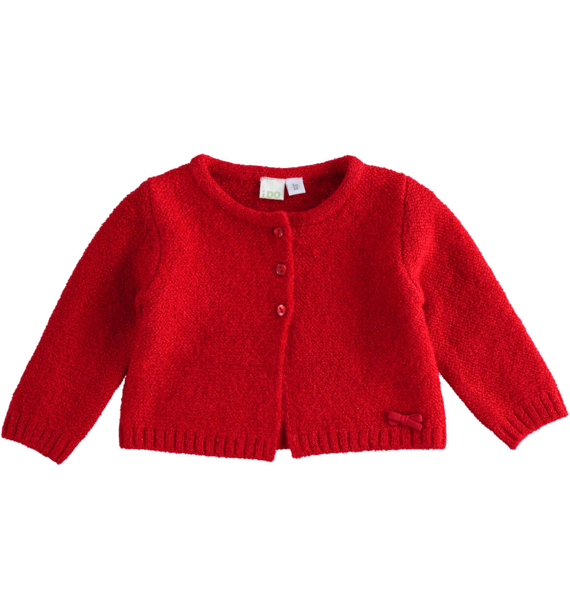 Baby girl cardigan with bow from 1 to 24 months iDO RED iDO