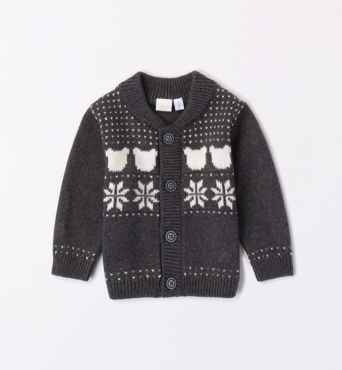 iDO cardigan with embroidery for boys from 1 to 24 months GREY iDO