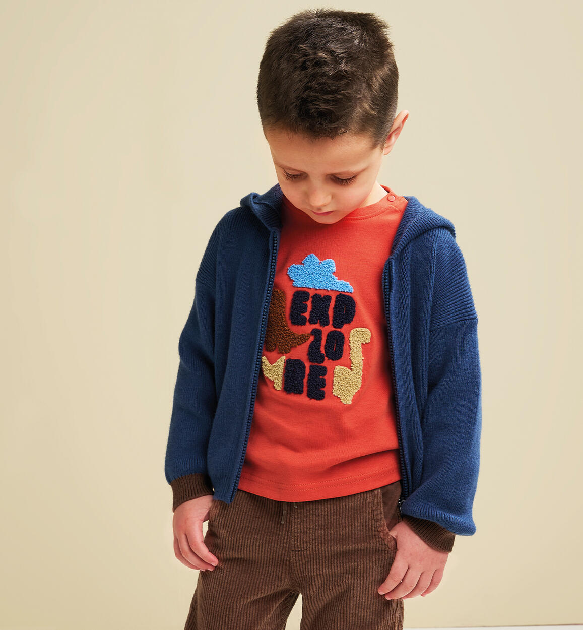 Cardigan con cappuccio BLU iDO