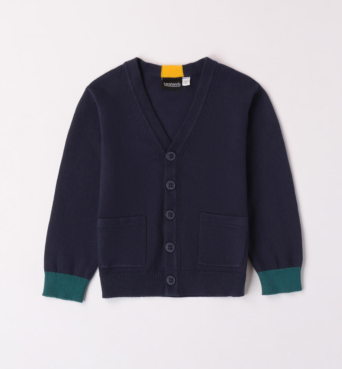 Cardigan con toppe per bambino BLU Sarabanda