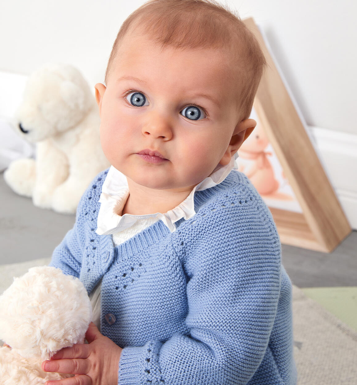 Cardigan cotone neonata AZZURRO iDO