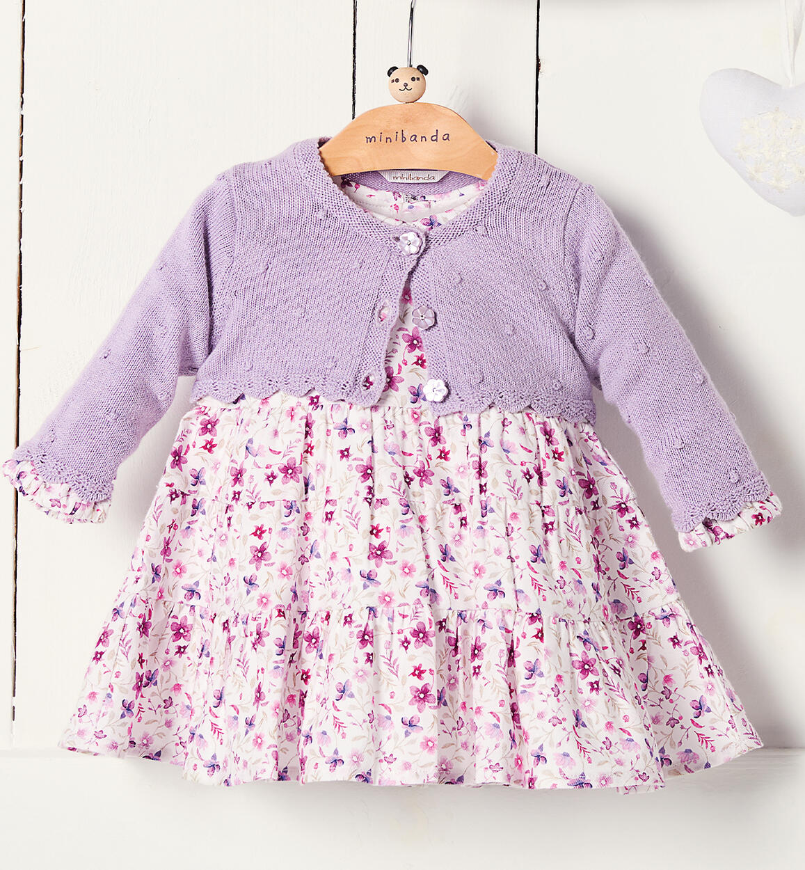 Cardigan cotone neonata VIOLA Minibanda
