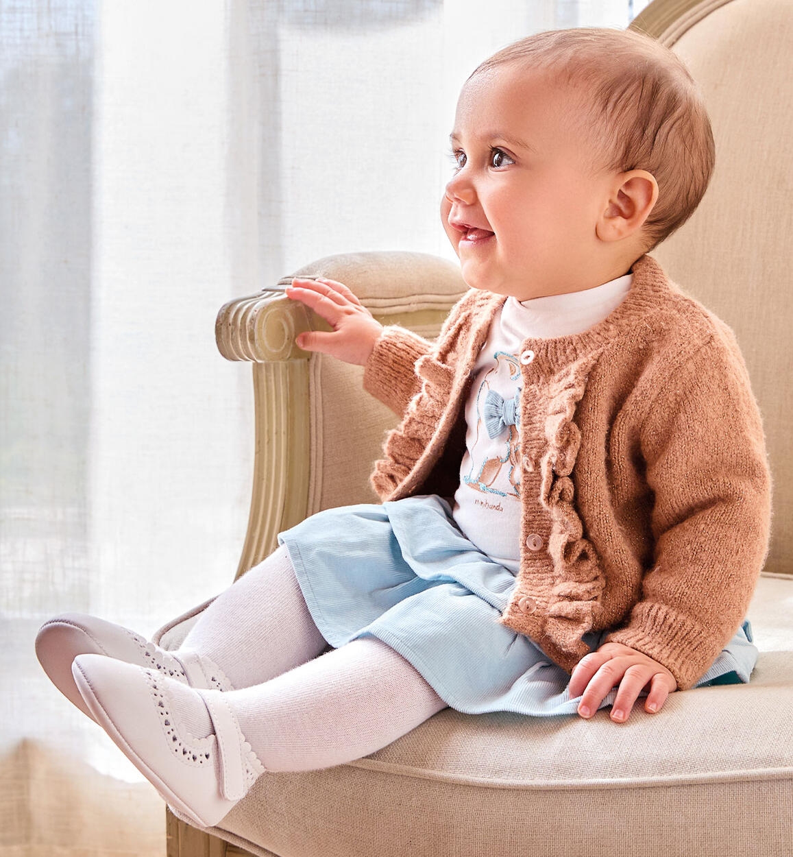 Cardigan da neonata MARRONE Minibanda