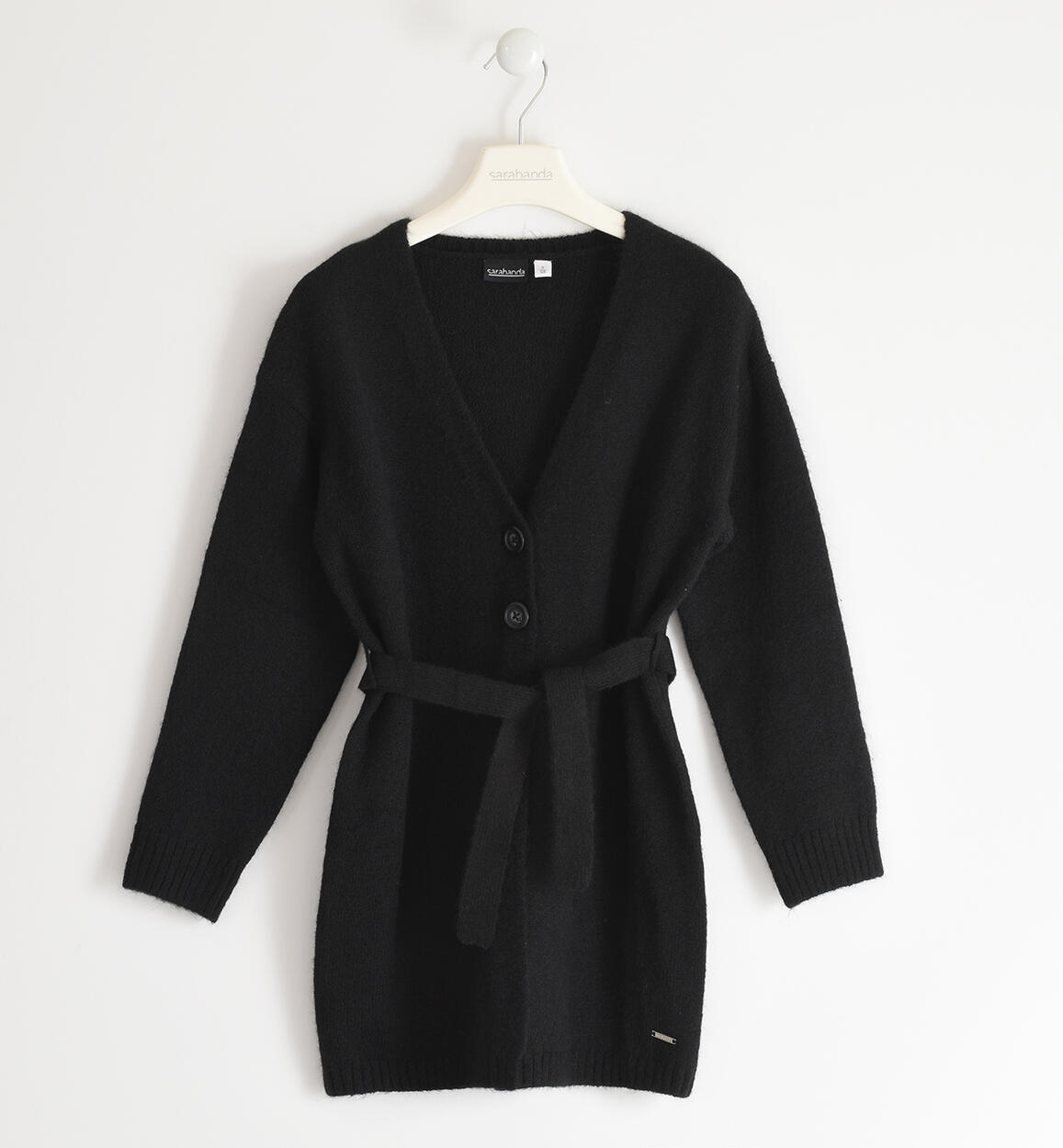 Sarabanda girl's long cardigan from 8 to 16 years BLACK Sarabanda