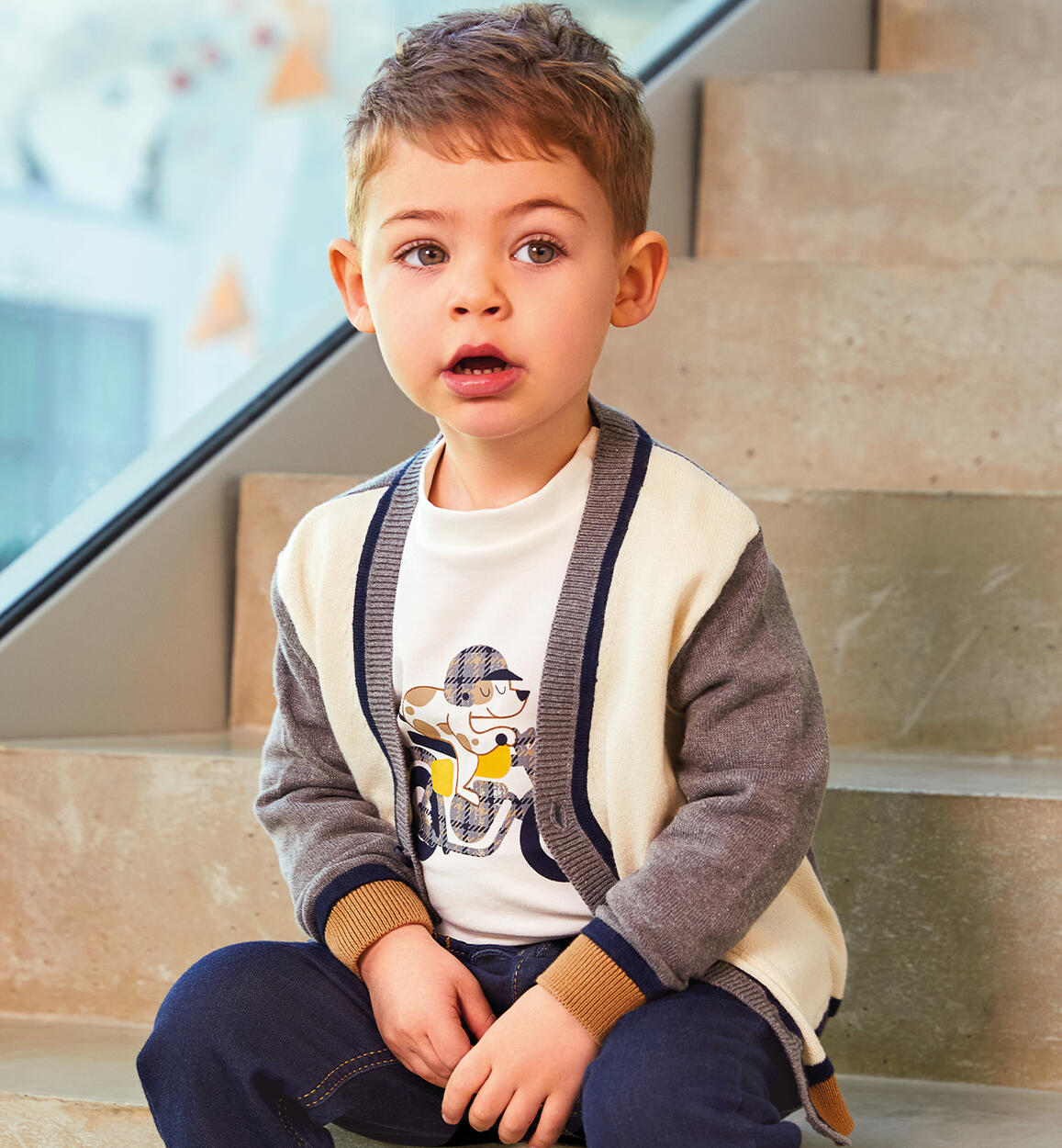 Cardigan per bambino BEIGE iDO