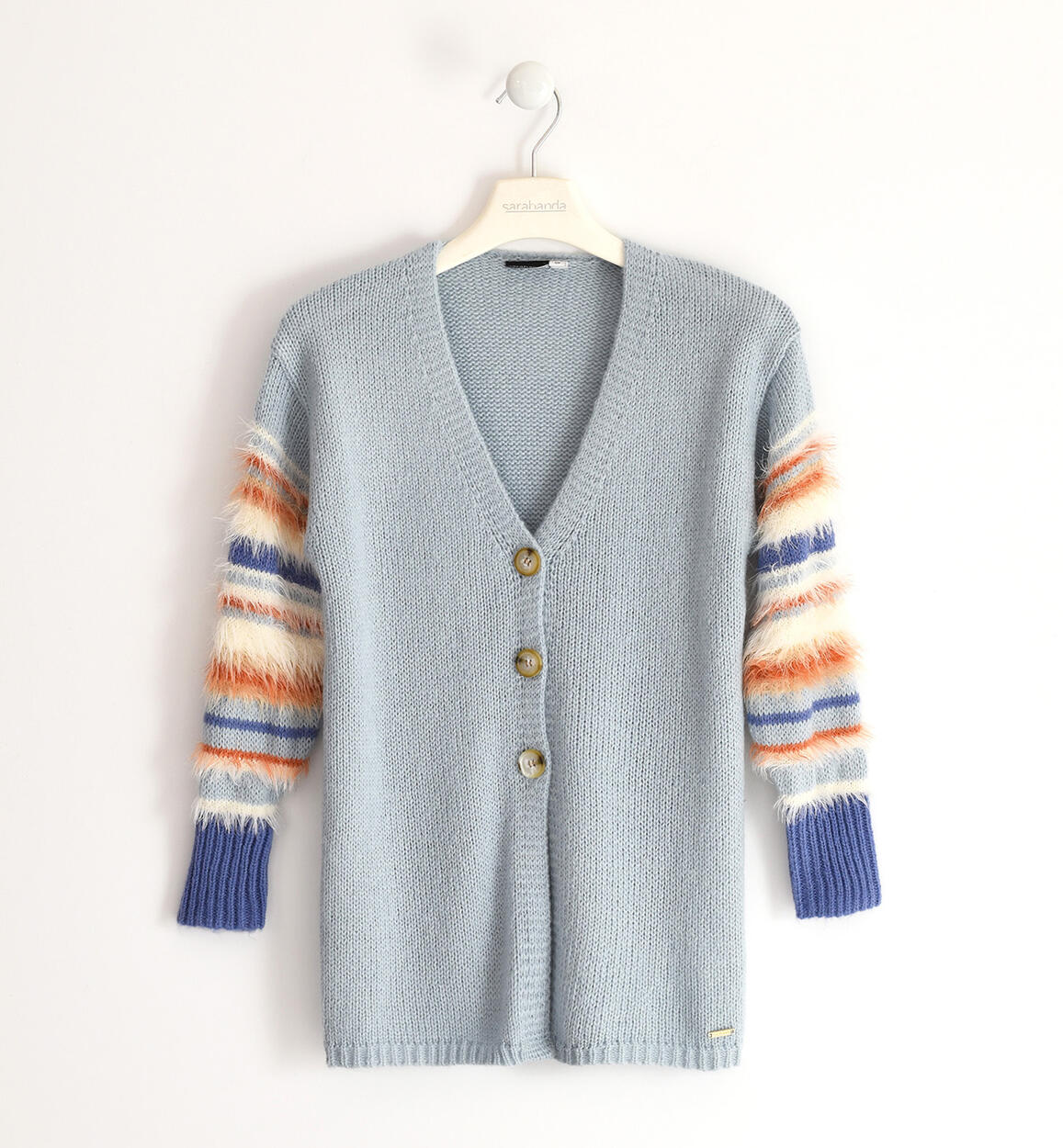 Sarabanda girl's lurex cardigan from 8 to 16 years LIGHT BLUE Sarabanda