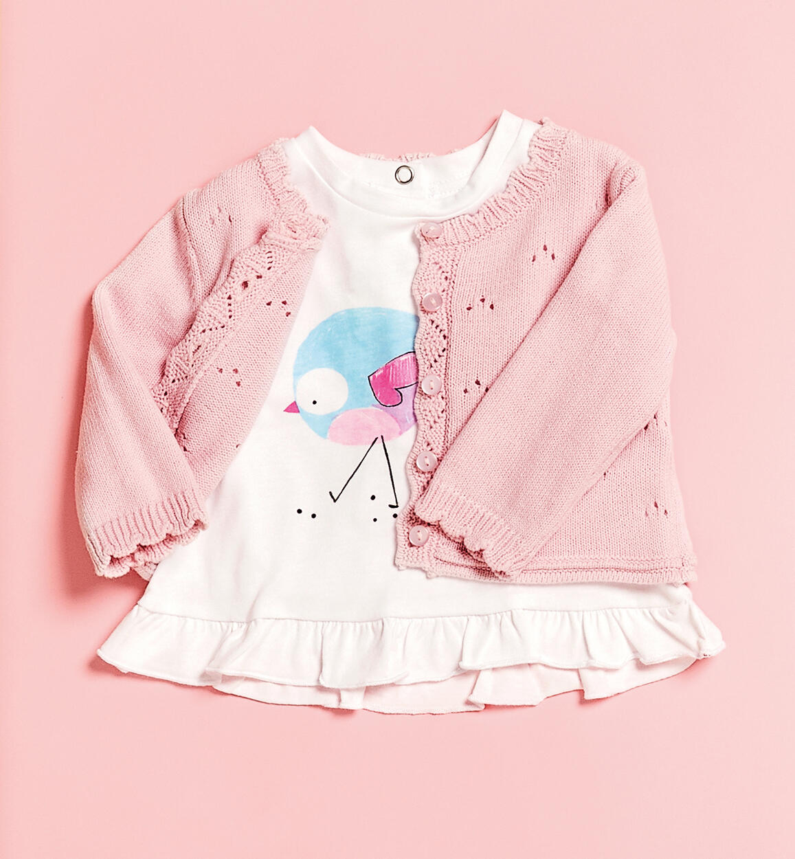 Cardigan traforato neonata ROSA iDO