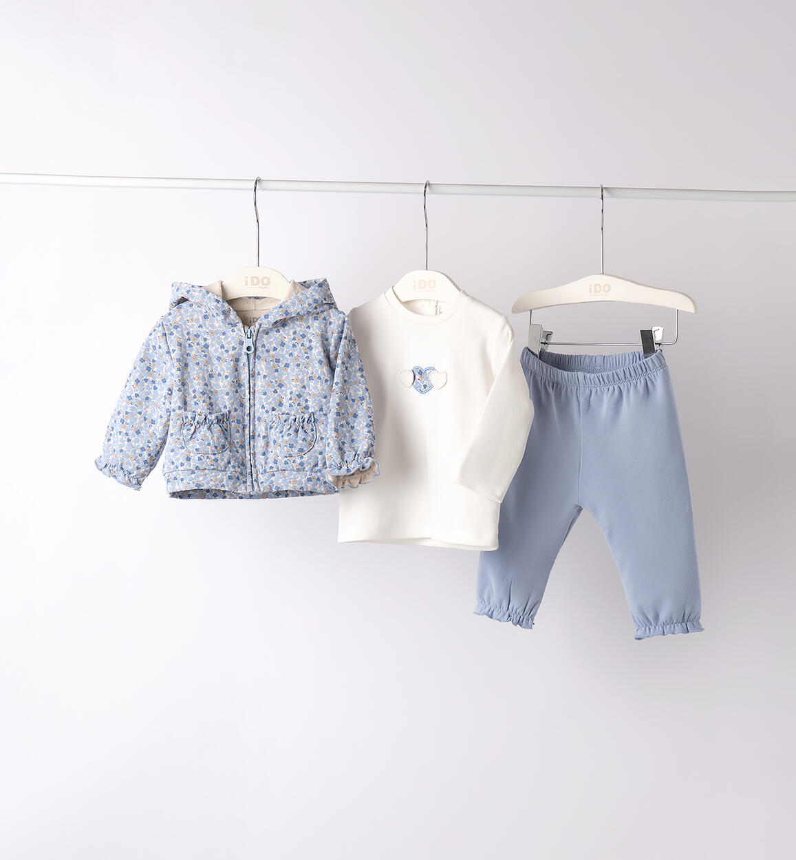 Completino neonata 3 pezzi AZZURRO iDO