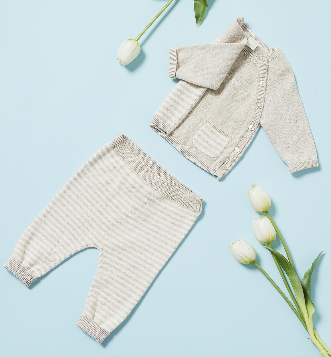 Completino neonato in tricot BEIGE iDO
