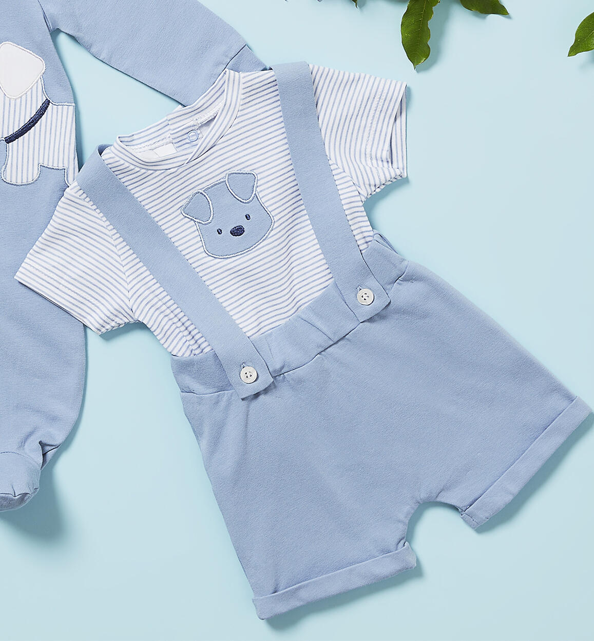 Completino neonato salopette AZZURRO iDO