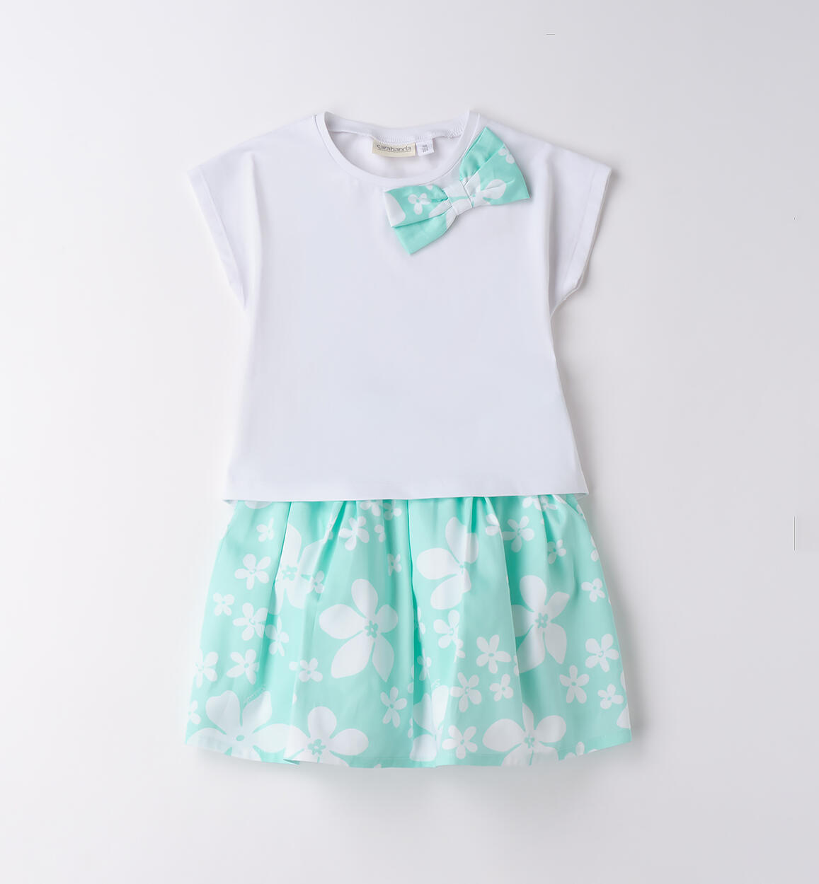 Completino per bambina Sarabanda MENTA-BIANCO-6BLQ - 1870B34500