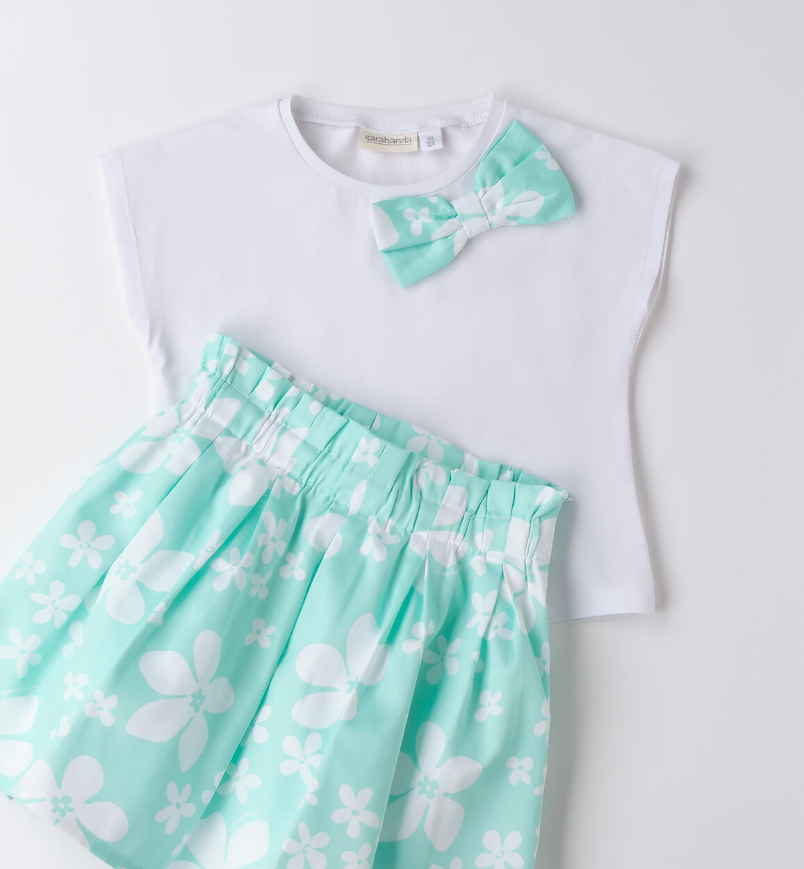 Completino per bambina Sarabanda MENTA-BIANCO-6BLQ - 1870B34500