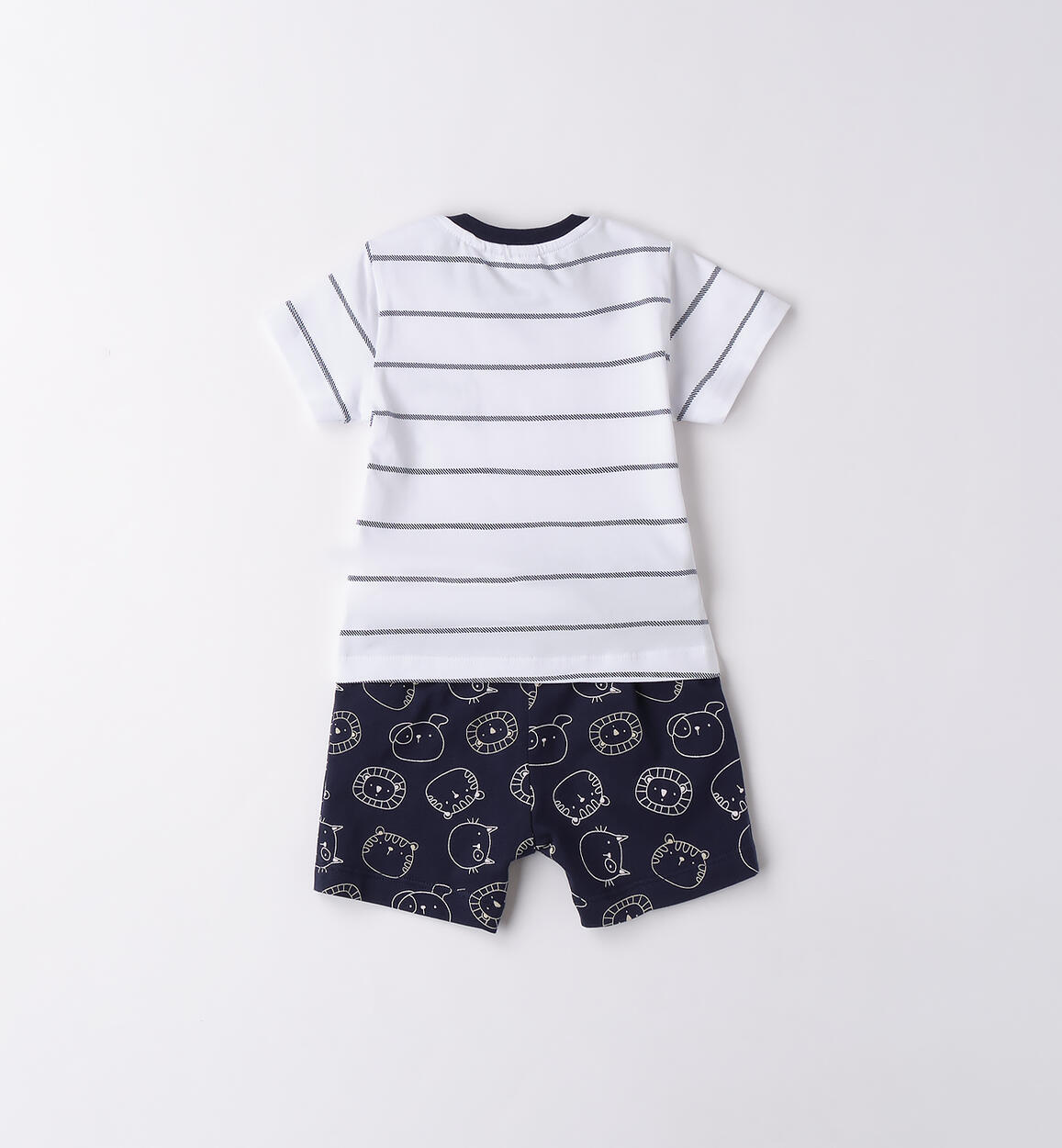 Completo 2 pezzi neonato BIANCO-BLU-6BEU - 0273B67800