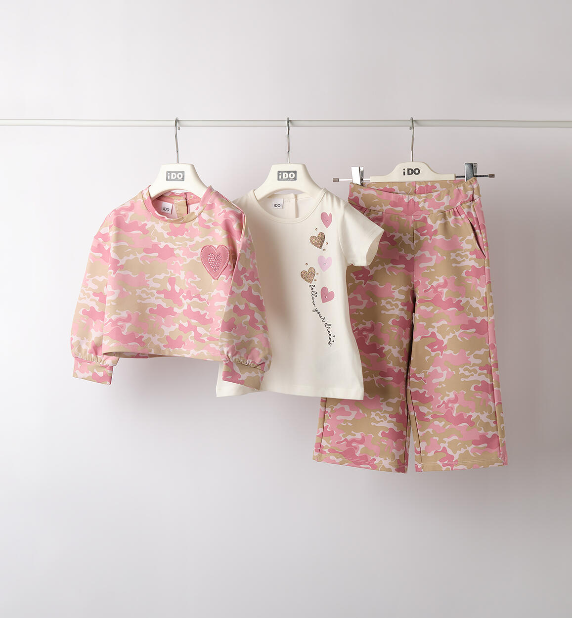 Completo 3 pezzi bambina BEIGE-ROSA-6BSH - 1044F33300