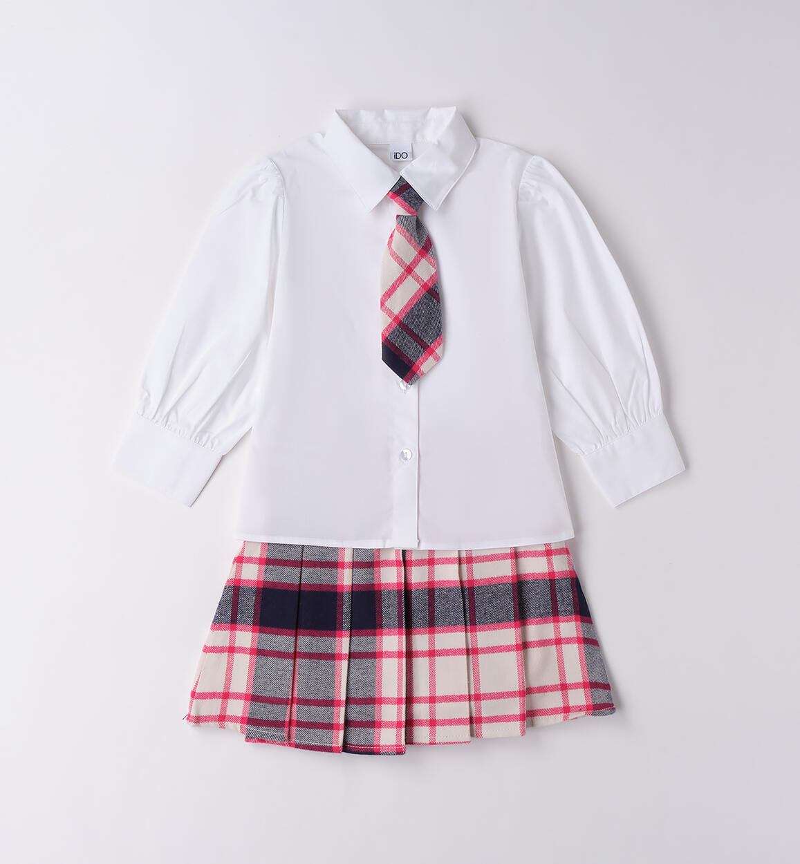 Completo bambina con cravatta BIANCO-0113 - 1044F33000