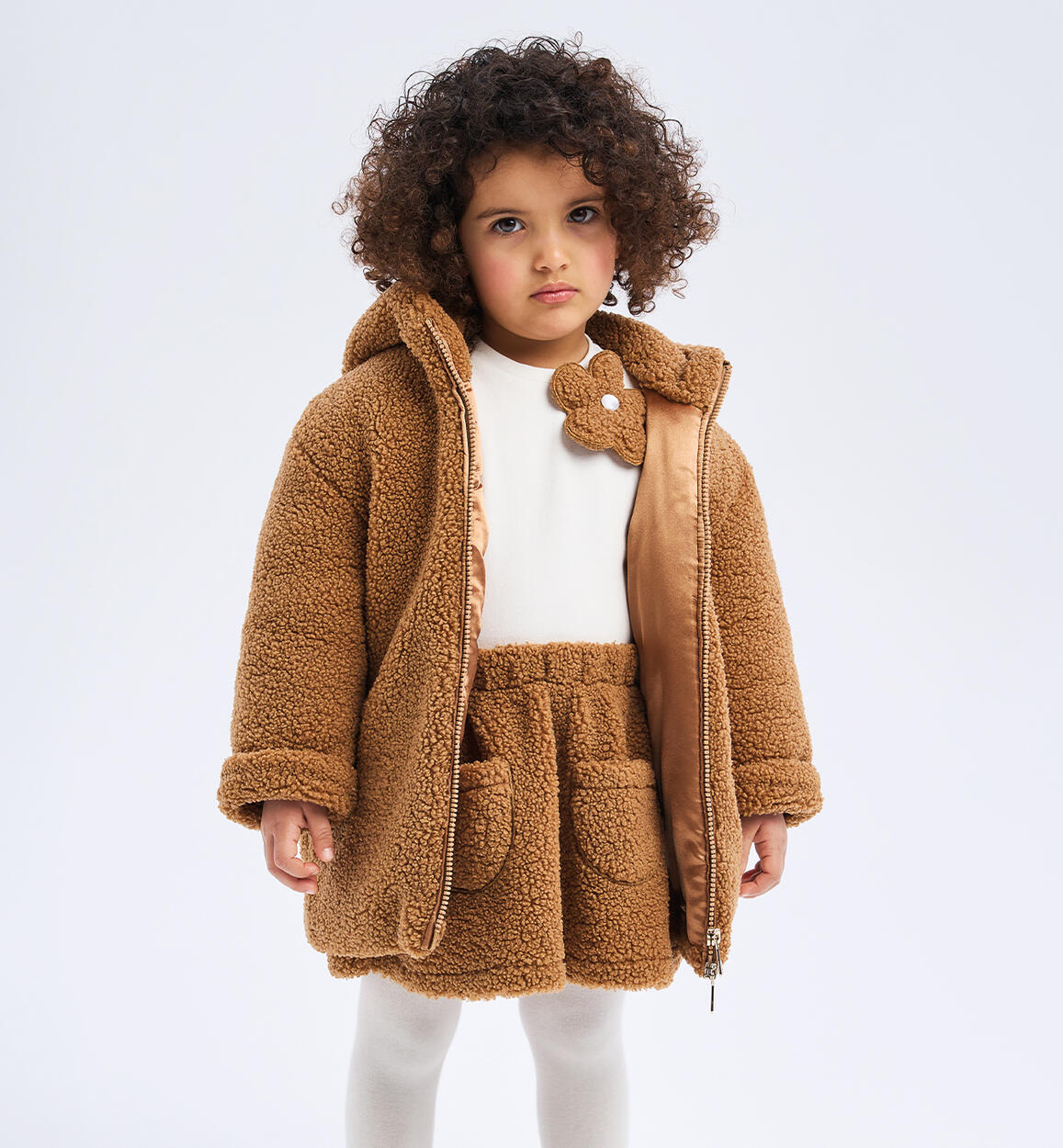 Completo bambina con gonna BEIGE iDO