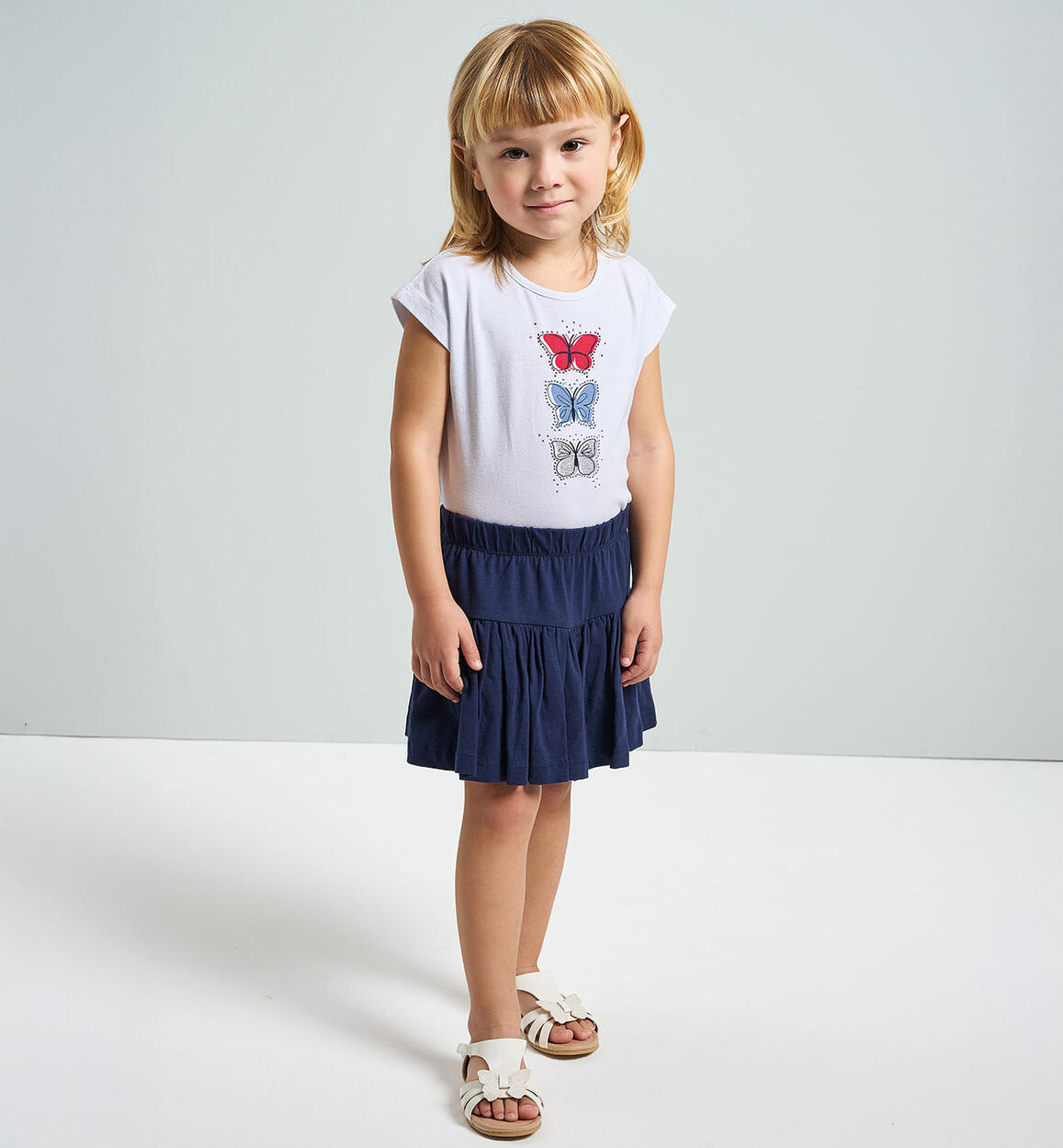 Completo bambina con gonna BIANCO iDO