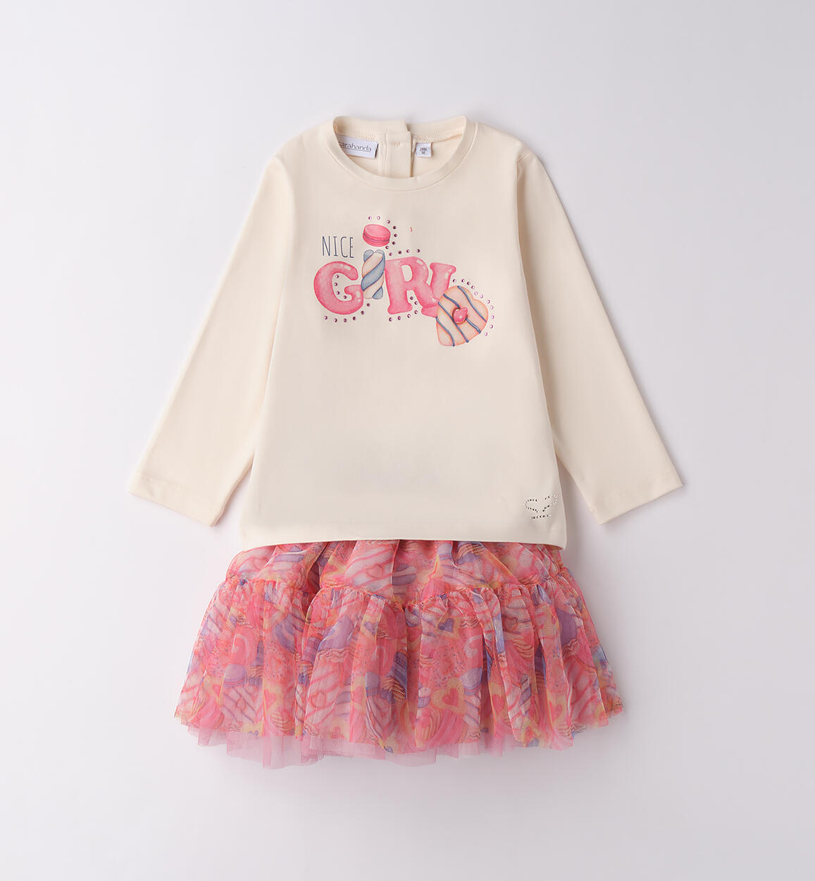Completo bambina con gonna PANNA Sarabanda