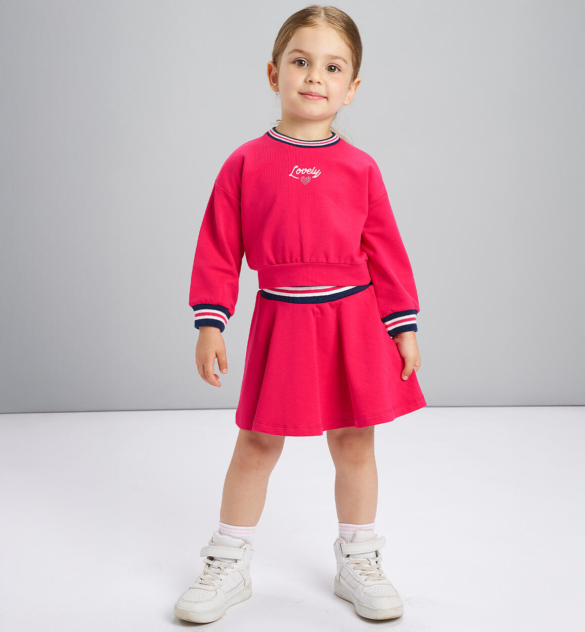 Completo bambina con gonna ROSSO iDO