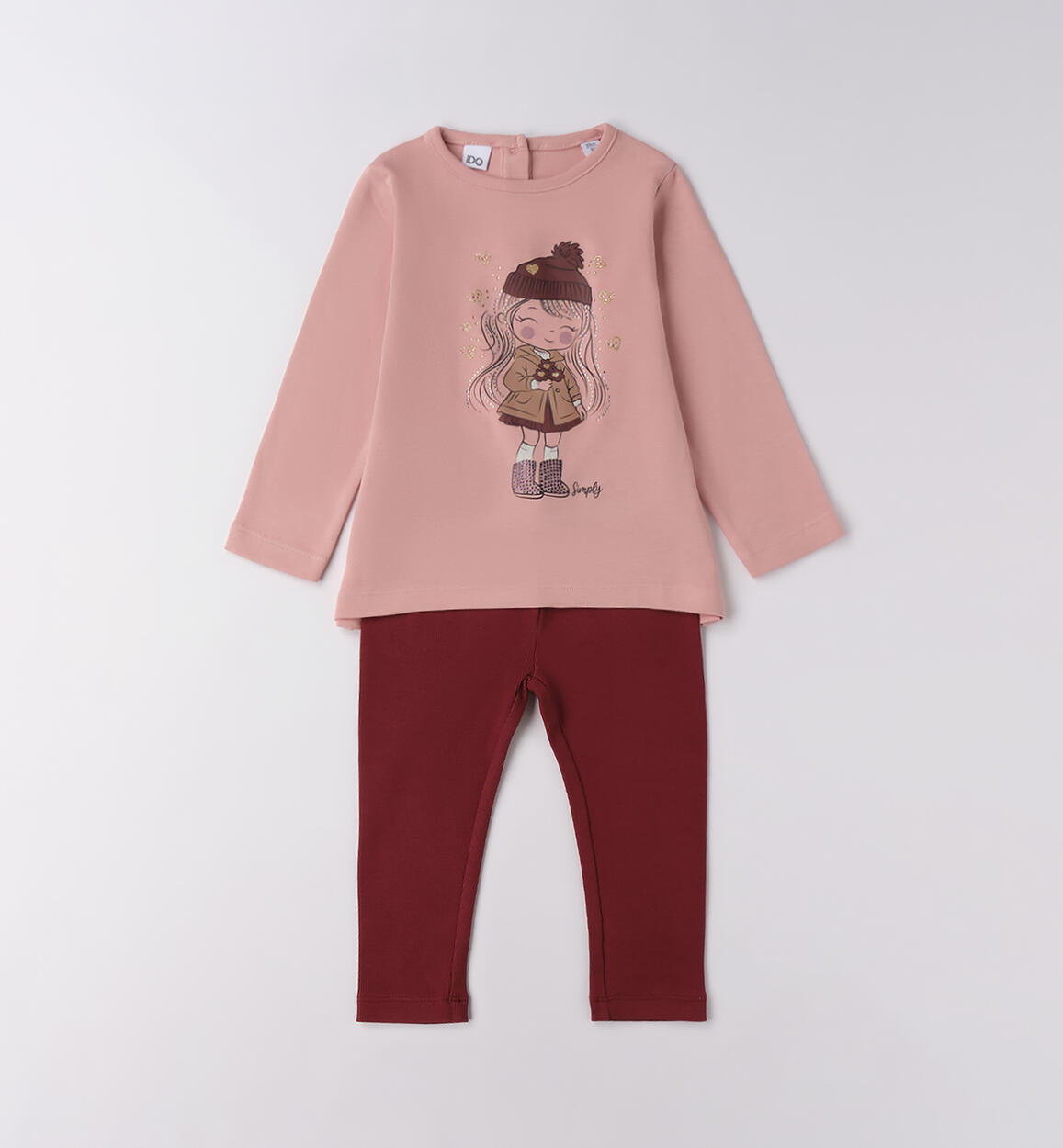 Completo bambina con leggings ROSA iDO