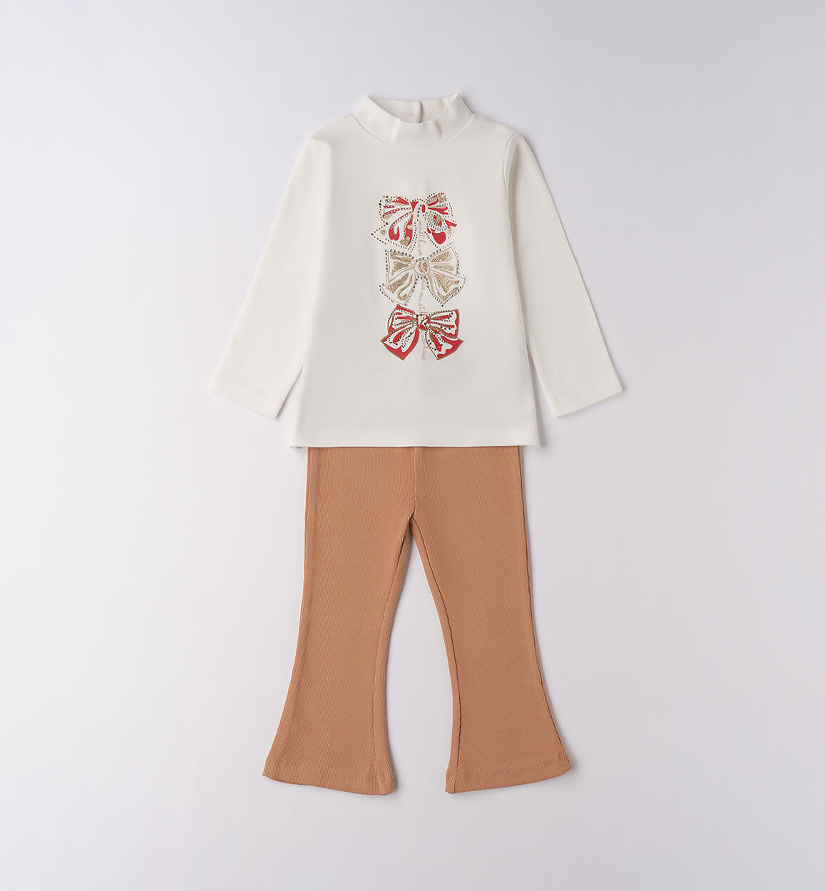 Completo bambina leggings MARRONE iDO
