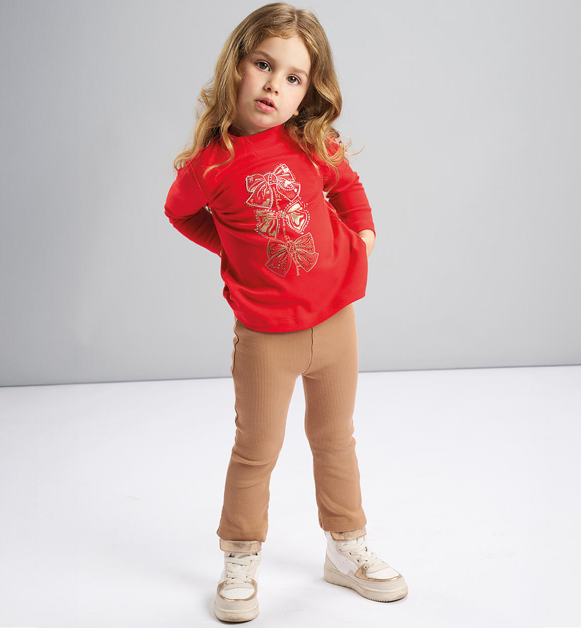 Completo bambina leggings ROSSO iDO