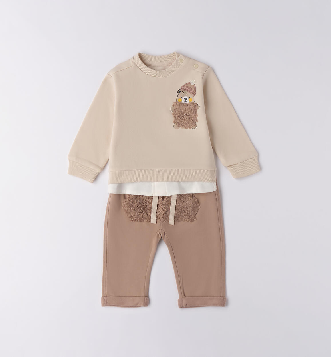 Completo bambino sportivo ECRU'-0164 - 0264F01900