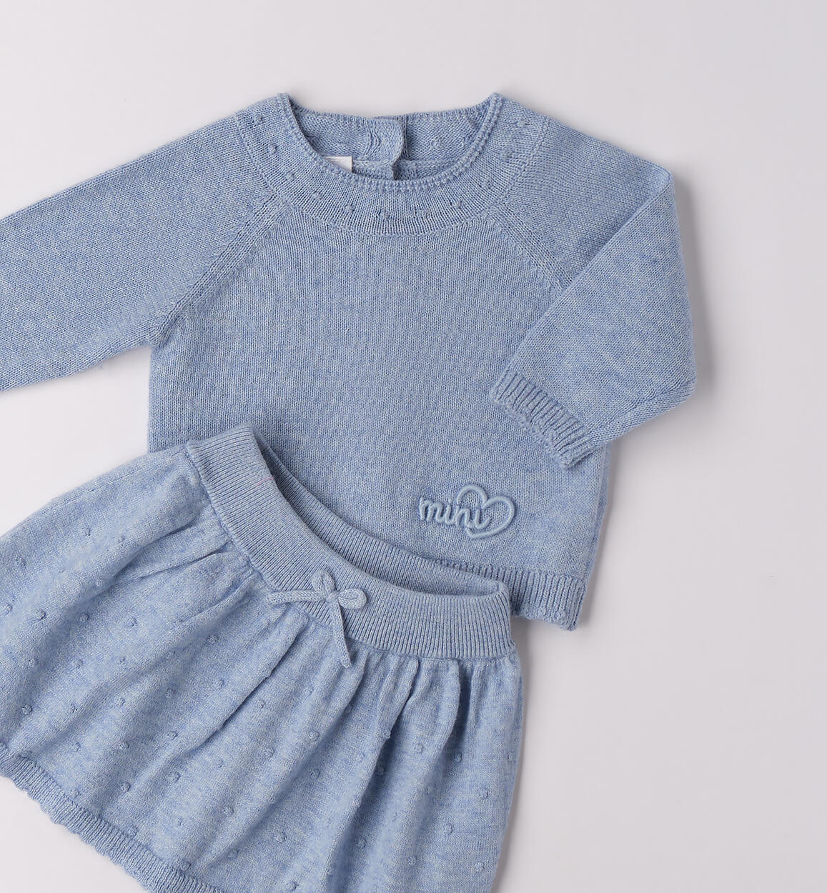 Completo bimba con gonna AZZURRO MELANGE-8925 - 0864F11800