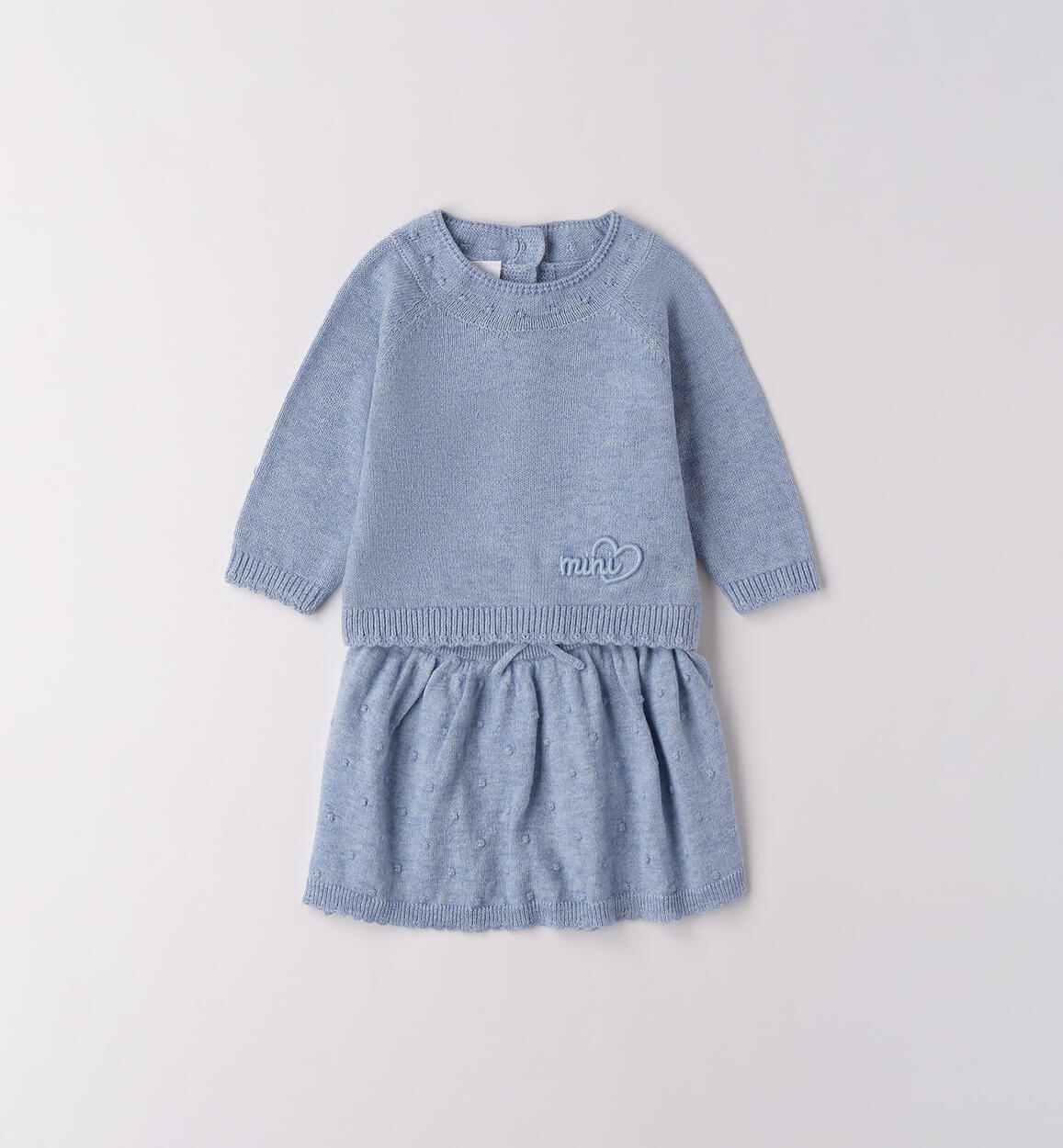 Completo bimba con gonna AZZURRO MELANGE-8925 - 0864F11800