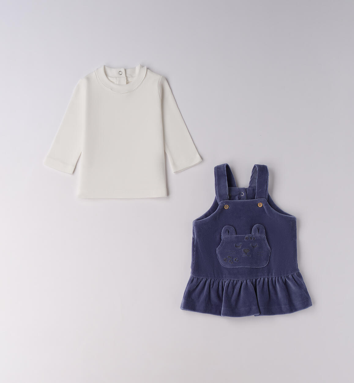 Completo bimba con salopette PANNA iDO