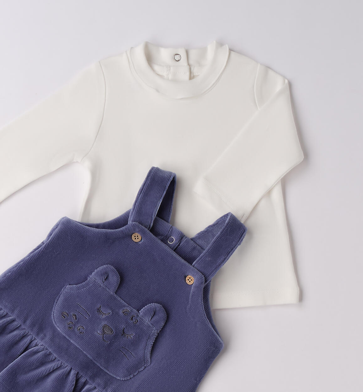Completo bimba con salopette PANNA-0112 - 0864F12000