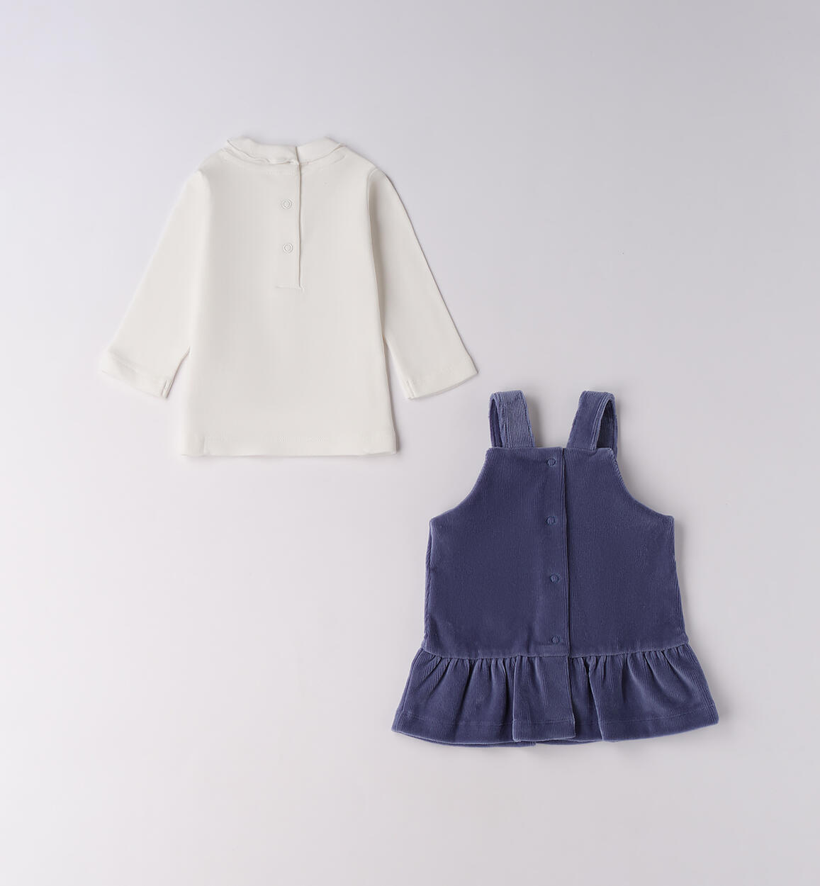 Completo bimba con salopette PANNA-0112 - 0864F12000