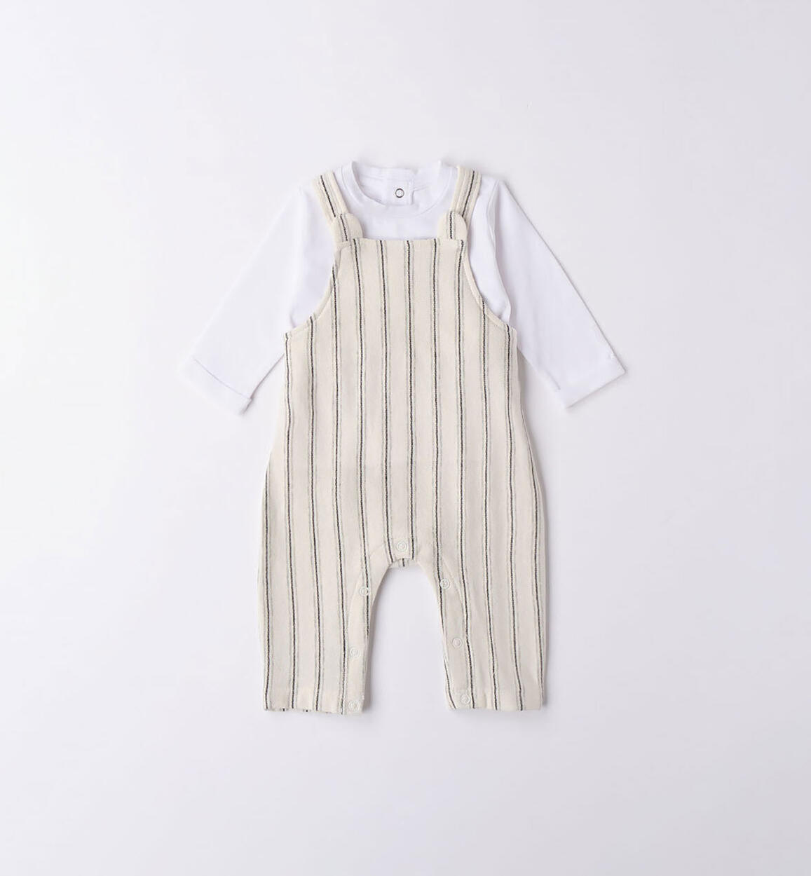 Completo bimbo con salopette BIANCO Minibanda