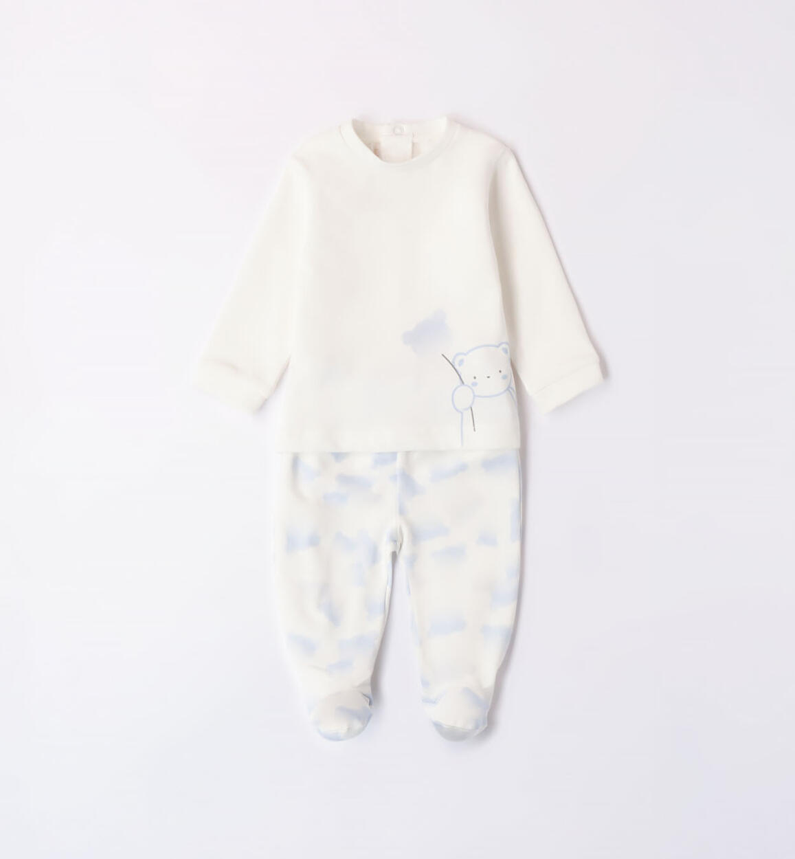 Completo clinica neonato due pezzi AZZURRO Minibanda