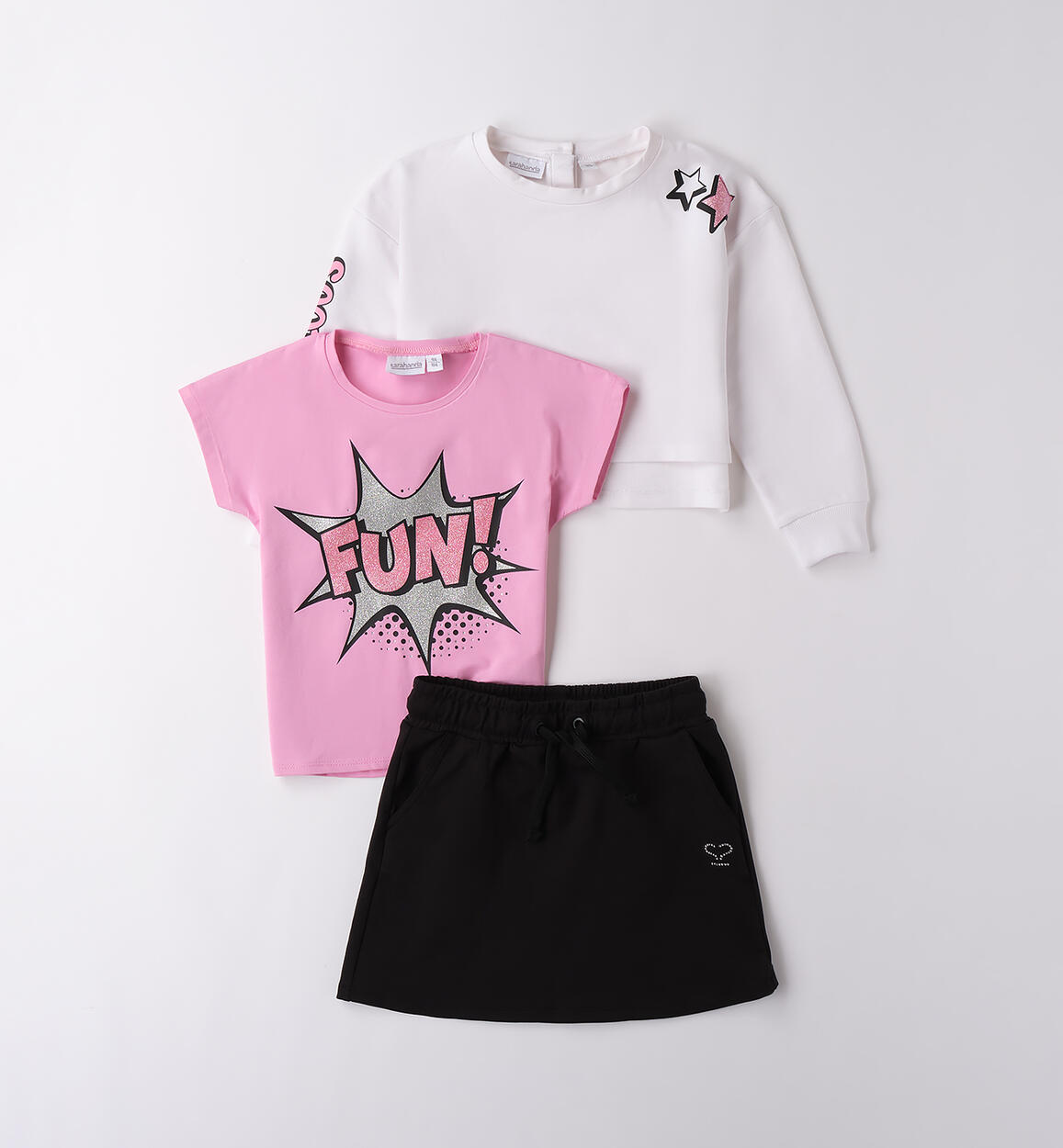 Completo con gonna per bambina BIANCO-0113 - 1040B24600