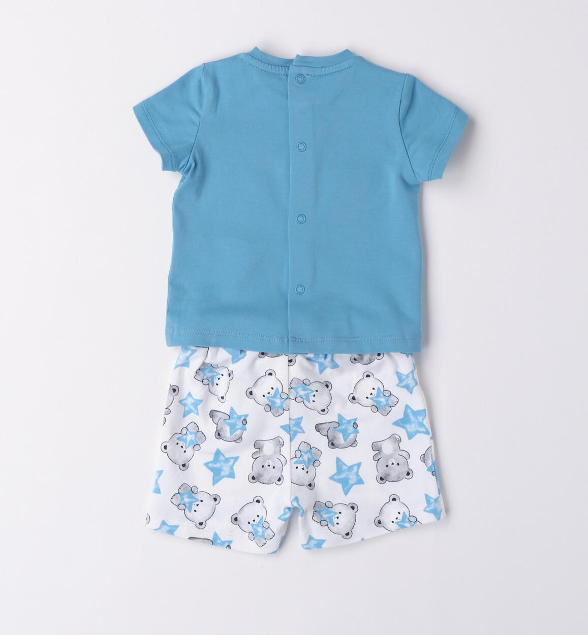 iDO short teddy bear outfit from 1 to 24 months AZZURRO-3712 - 0274607800