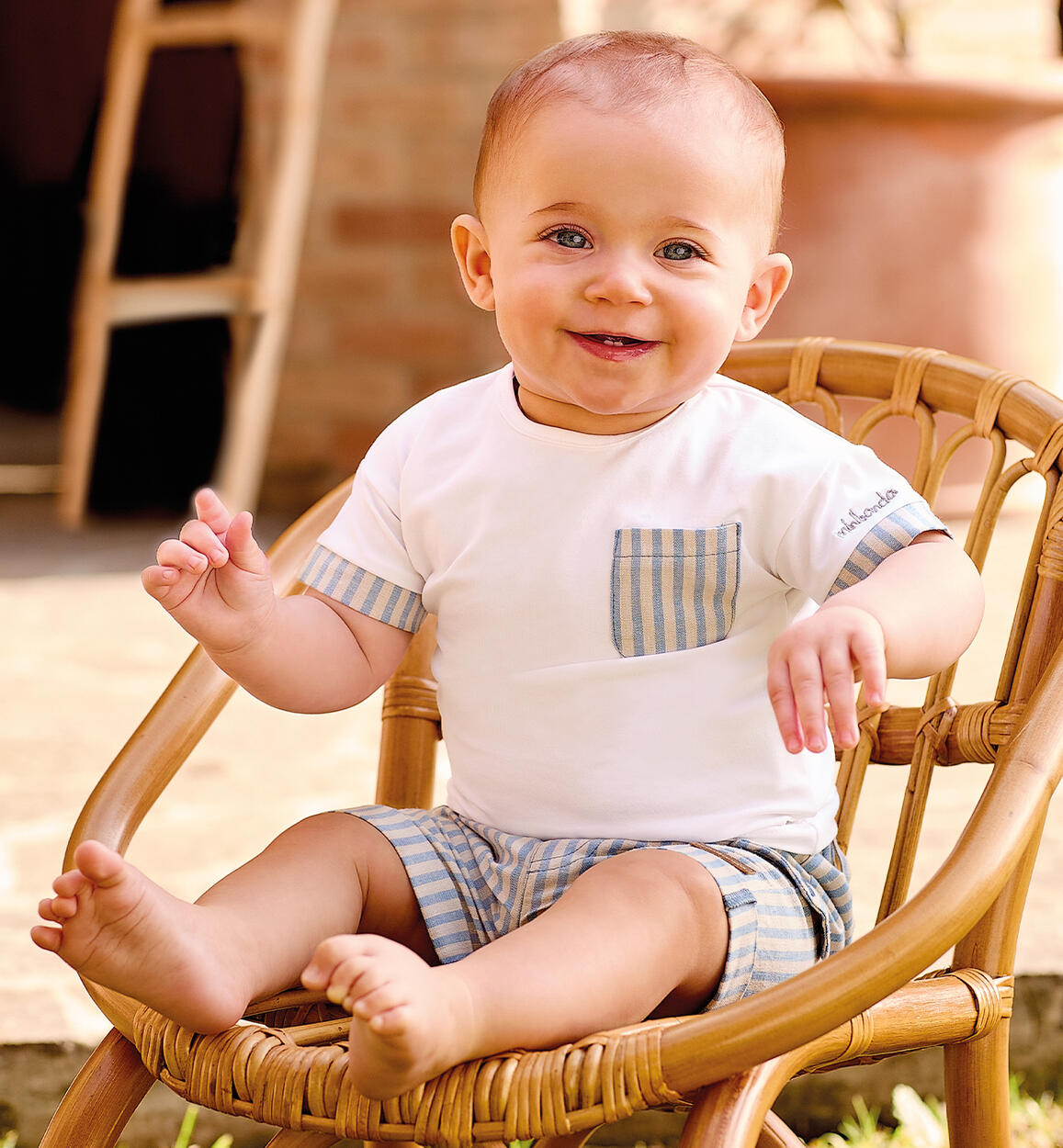 Completo due pezzi neonato BIANCO Minibanda