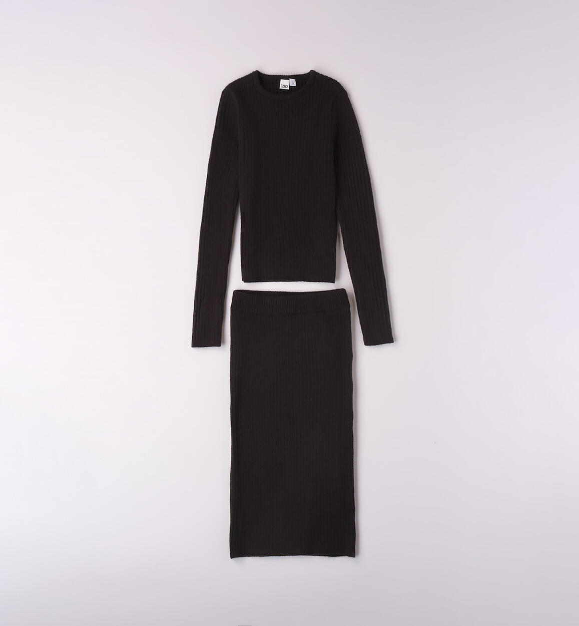 iDO two-piece knitted set for girls from 8 to 16 years BLACK iDO