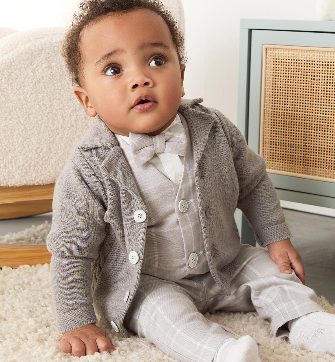 Completo elegante neonato GRIGIO iDO