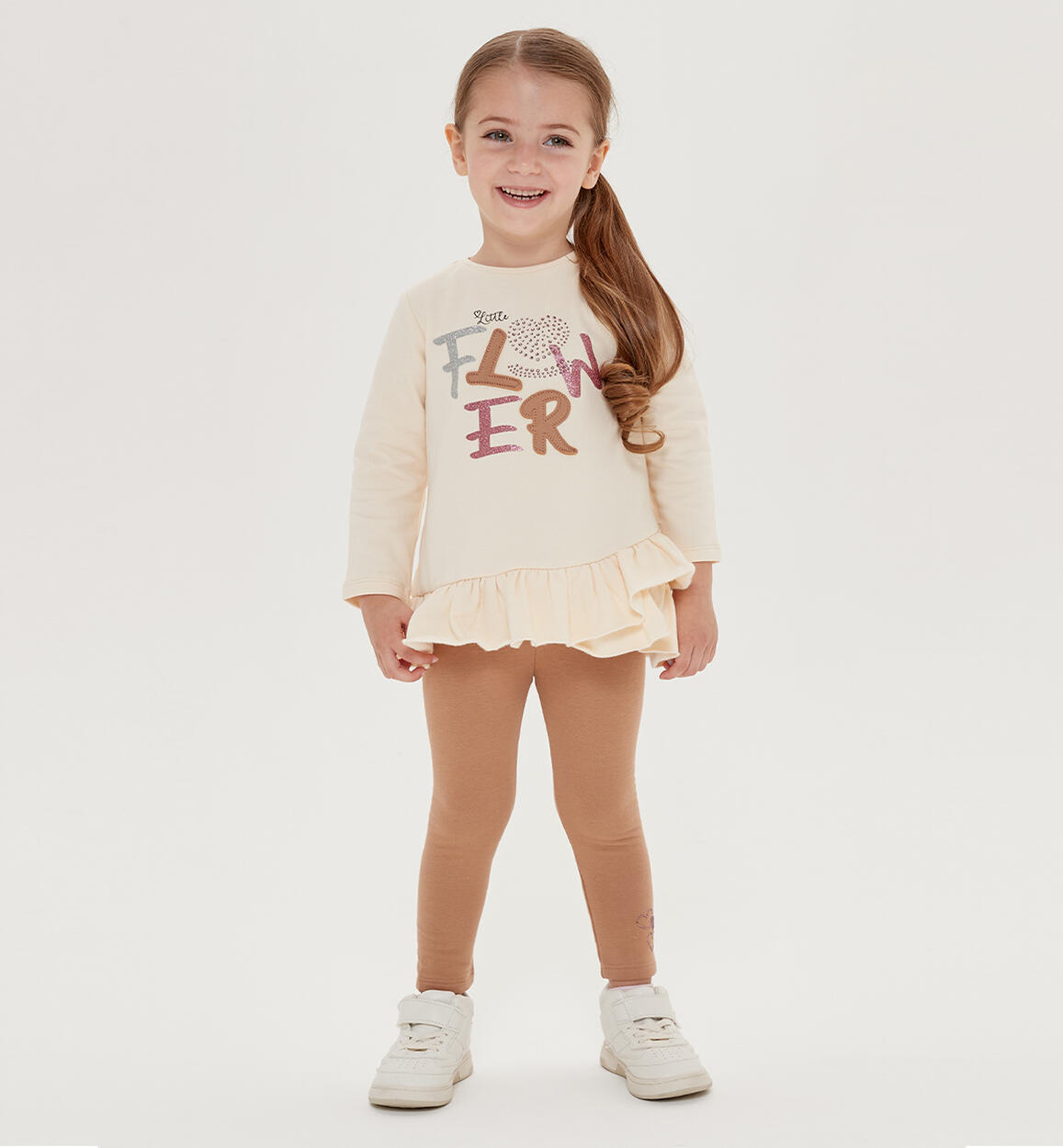 Completo in felpa per bambina BEIGE Sarabanda