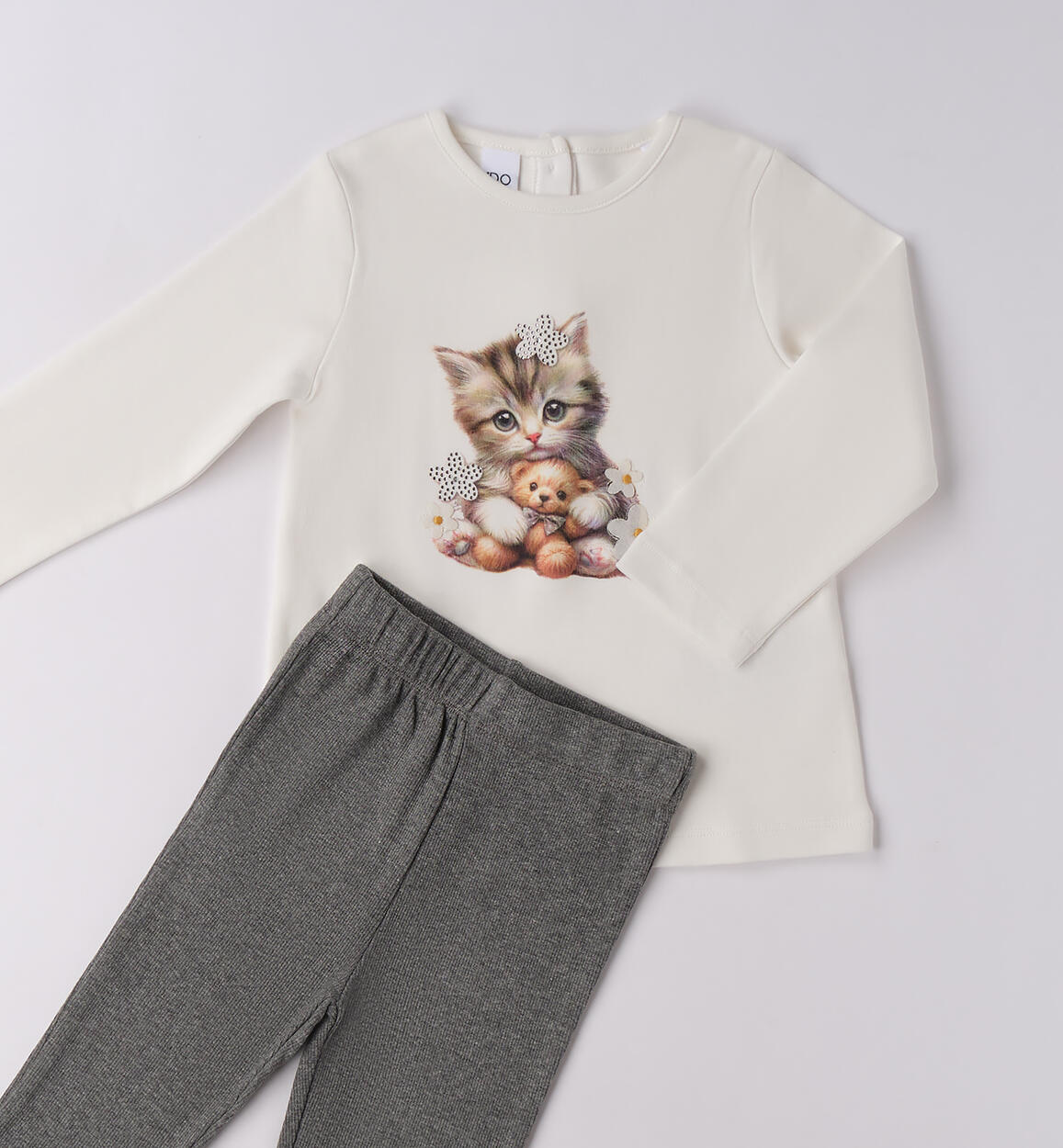 Completo leggings e maglia bambina PANNA-0112 - 1044F34700