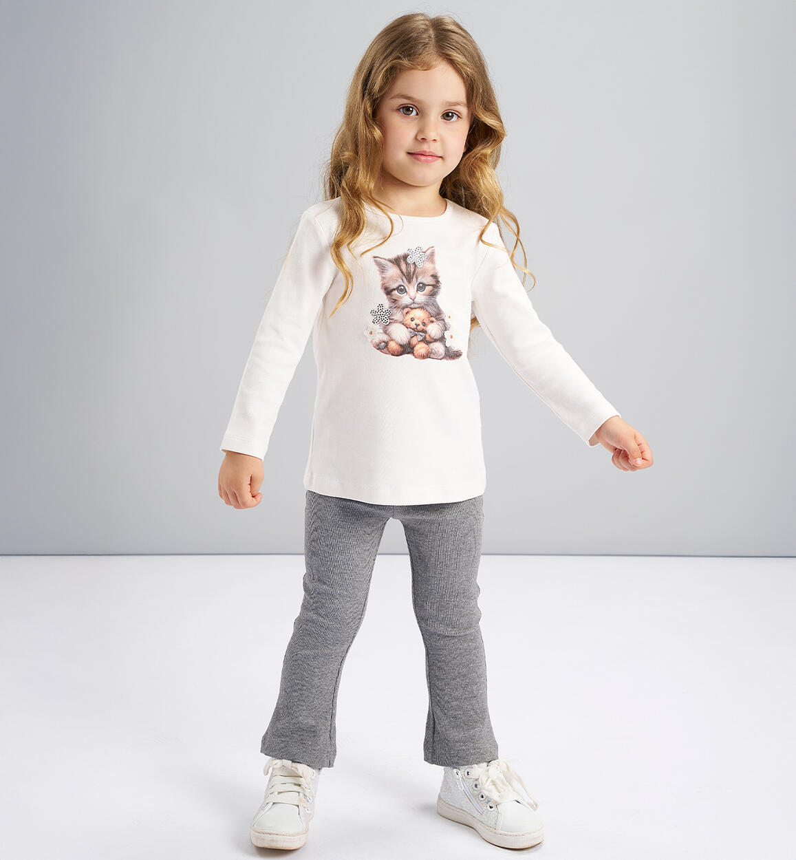 Completo leggings e maglia bambina PANNA iDO