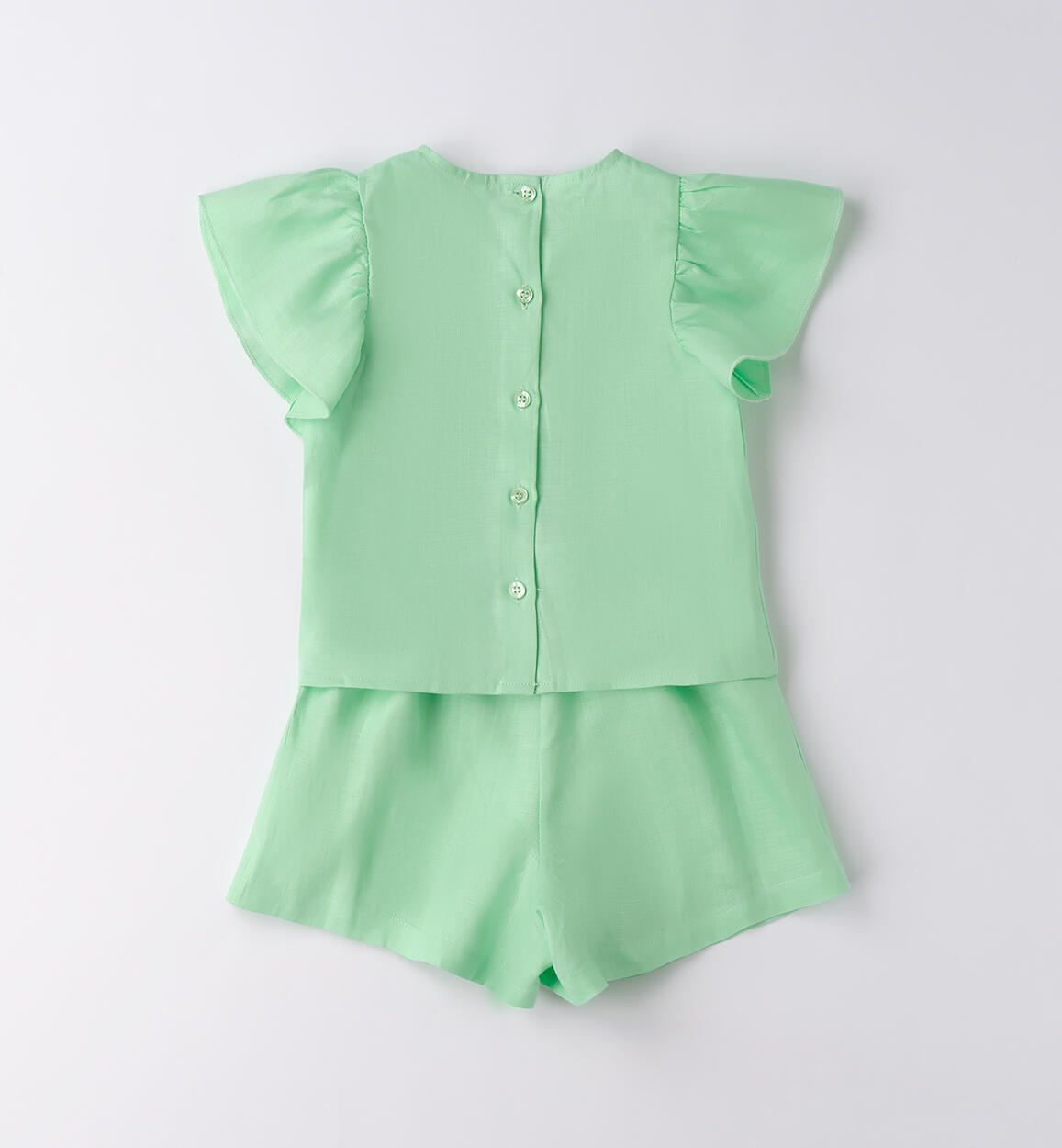 Completo lino bambina VERDE CHIARO-5021 - 1874B55000