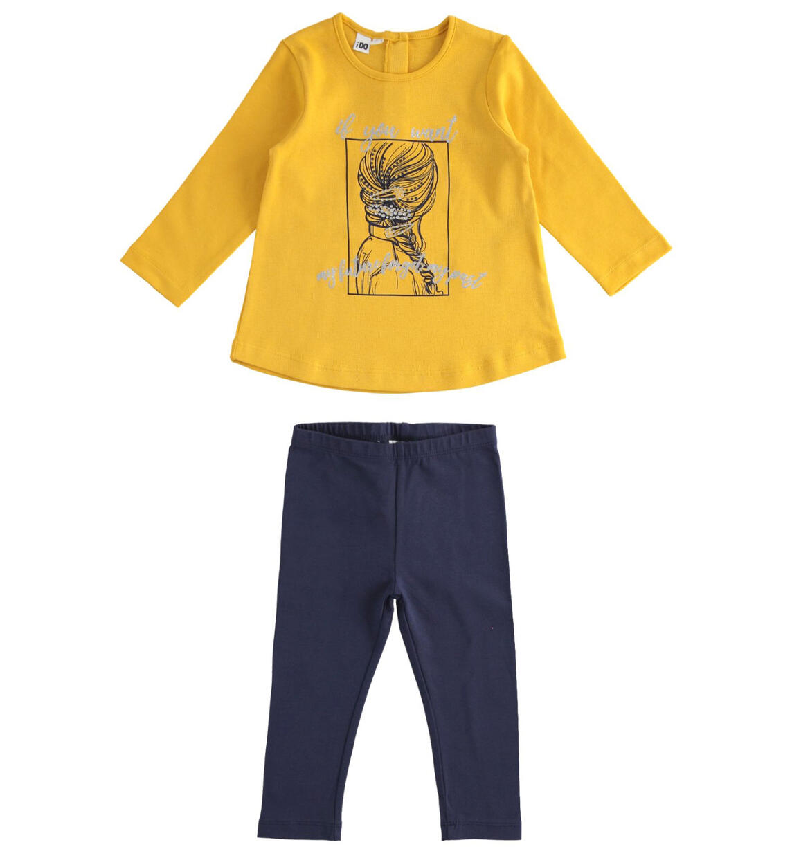Completo maxi maglia e leggings con stampe diverse per bambina da 6 mesi a 7 anni iDO