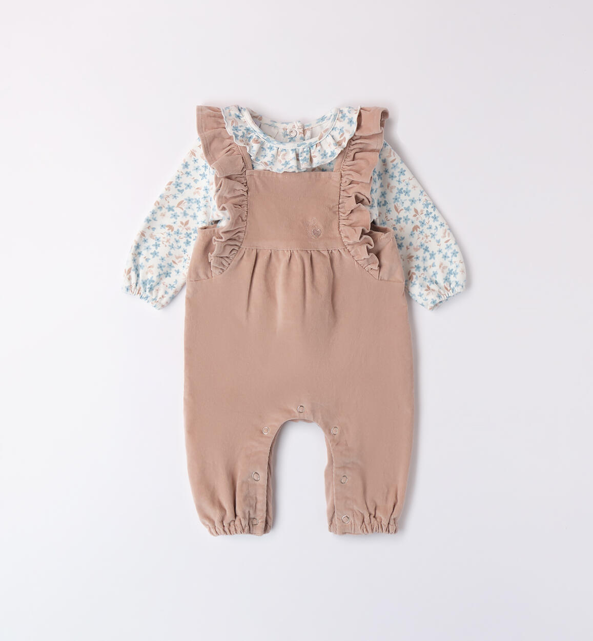 Completo neonata con salopette BEIGE iDO