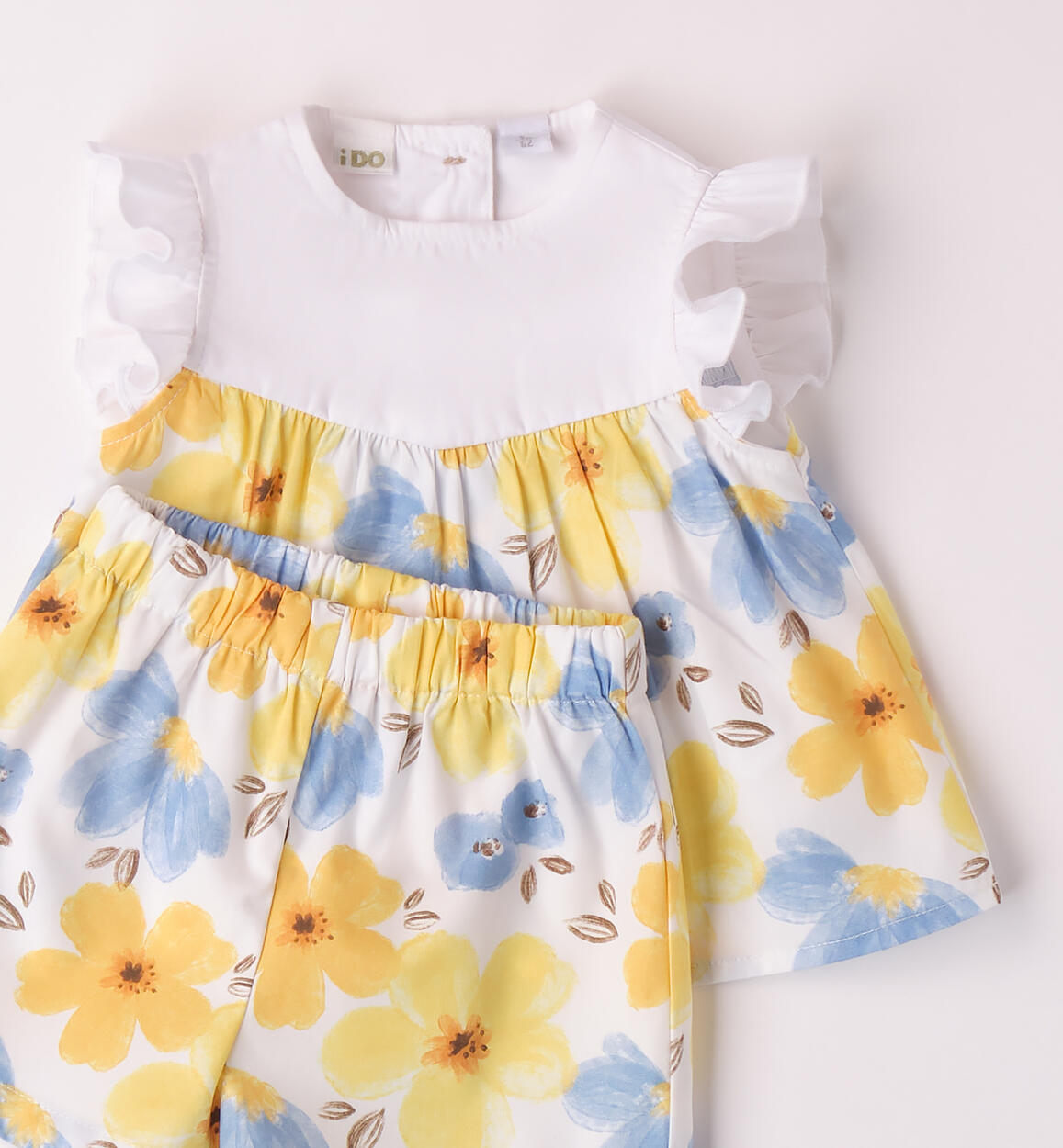 Completo neonata due pezzi BIANCO-GIALLO-6BFS - 0874B19600