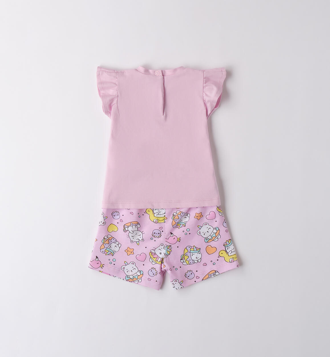 Completo neonata estivo ROSA-BIANCO-6BGG - 0874B20100