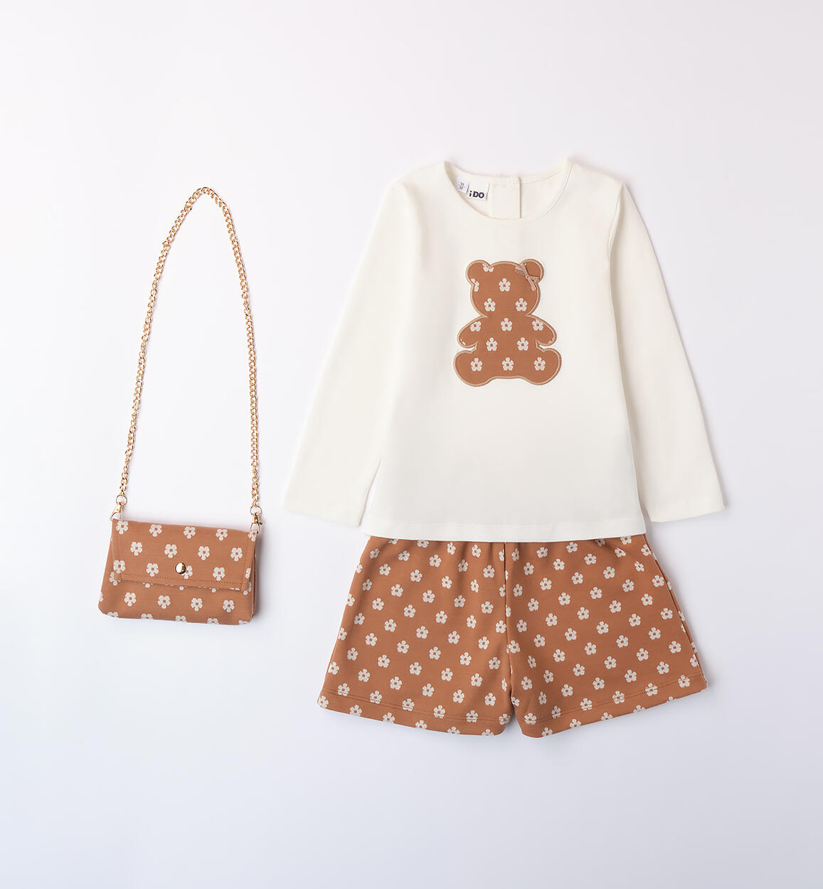 Completo per bambina con borsa BEIGE iDO