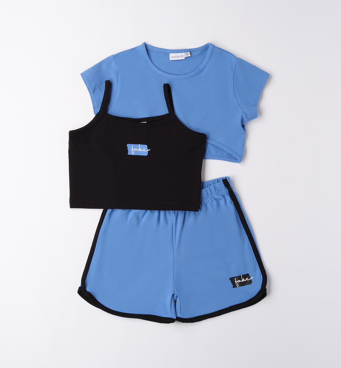 Completo tre pezzi ragazza AZZURRO Sarabanda